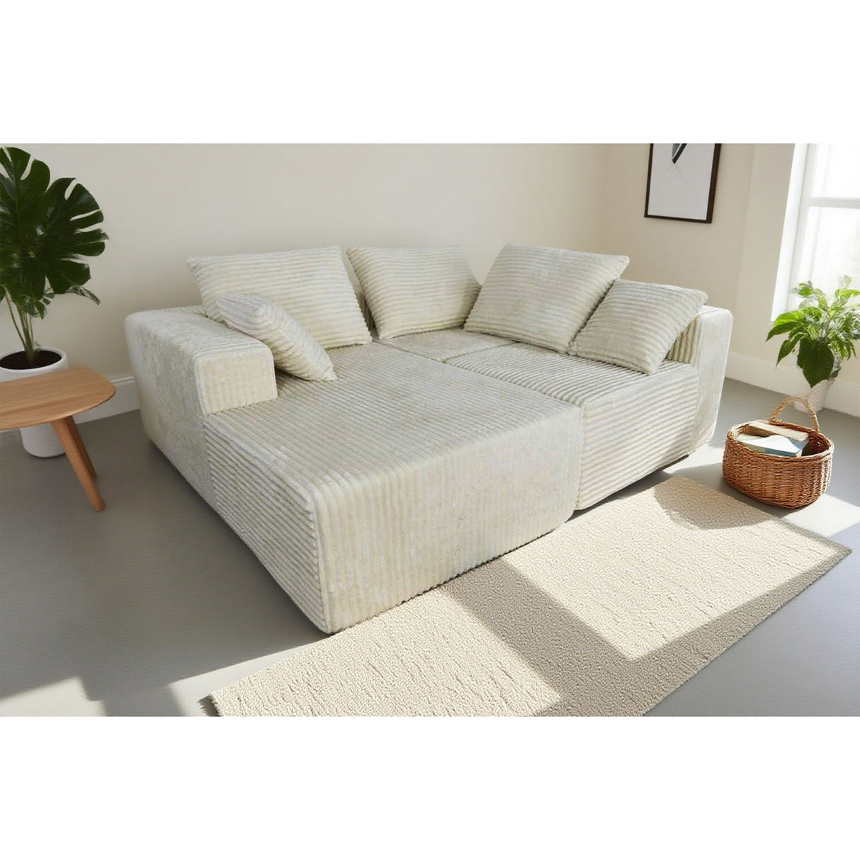 Corner Combination Sofa Sectional Couch With Soft Fabric