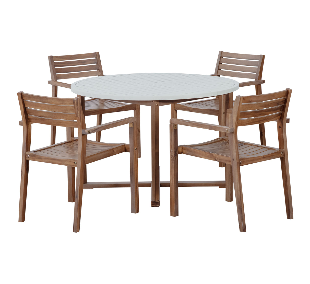 U_STYLE 5-Piece Outdoor Dining Set with Acacia Wood Chairs