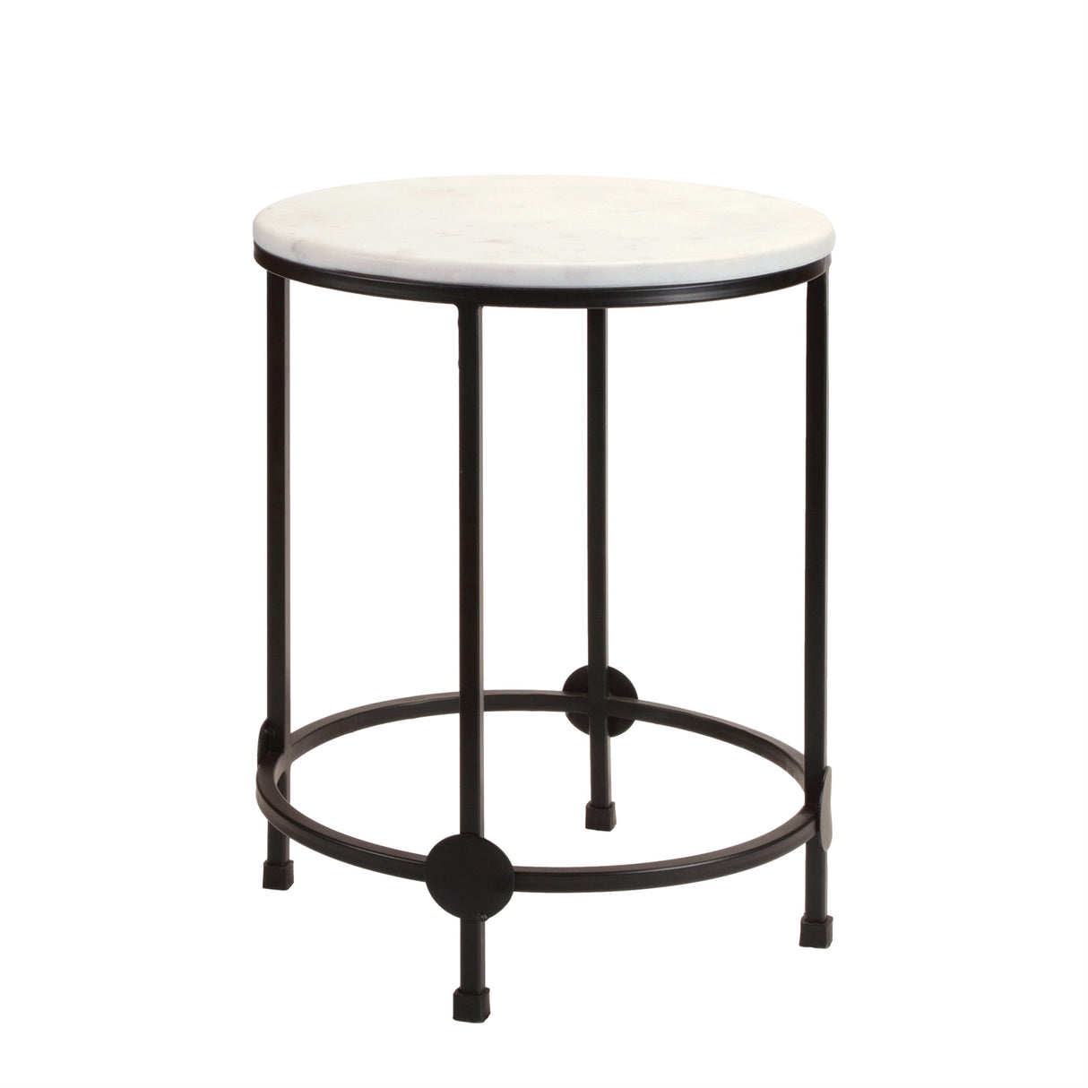 Round Marble Top Accent Table (Set of 2)
