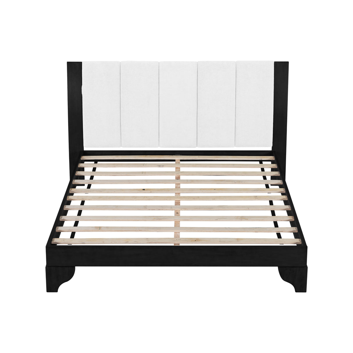 Queen Size Bed Frame in Black & White Pine