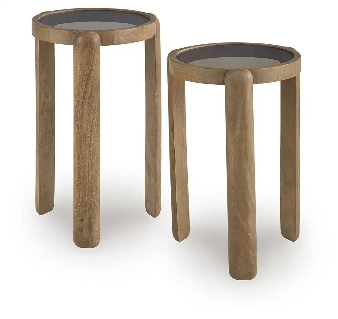Jossor - Accent Table Set (Set of 2) - Light Brown - Best Buy Furniture