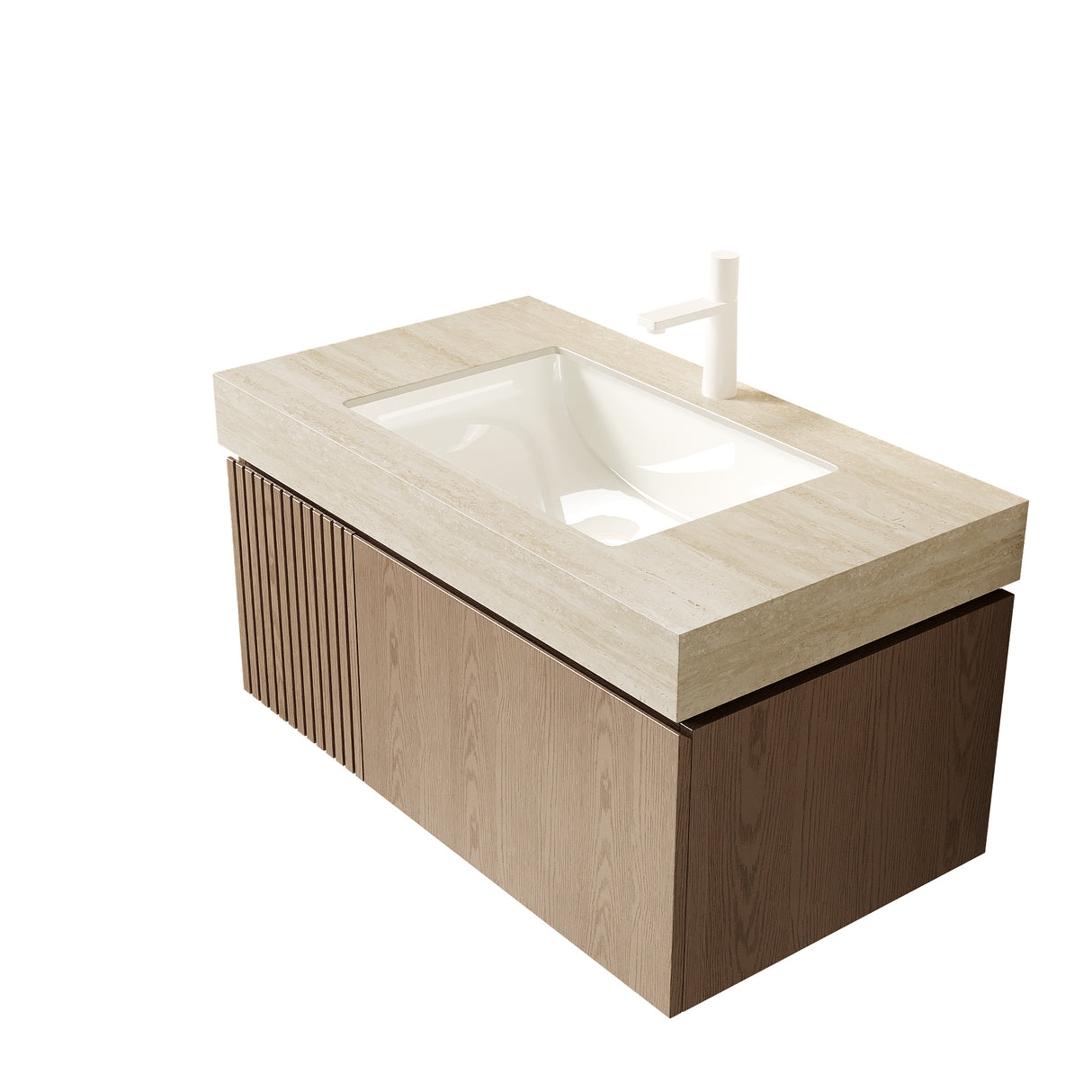 MURI 36" Bathroom Vanity & Sink with Floating Plywood Storage Cabinet