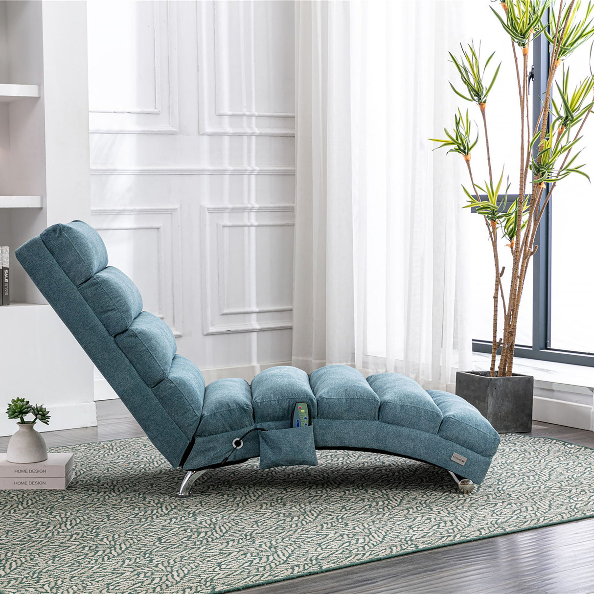 Massage Chaise Lounge Indoor With Remote Control, Ergonomic Electric Massage Lounger