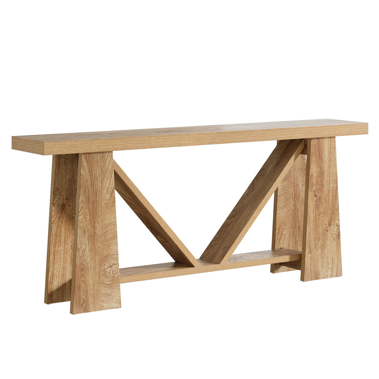 Slim 2 Tier Entryway Accent Extra Long Console Table