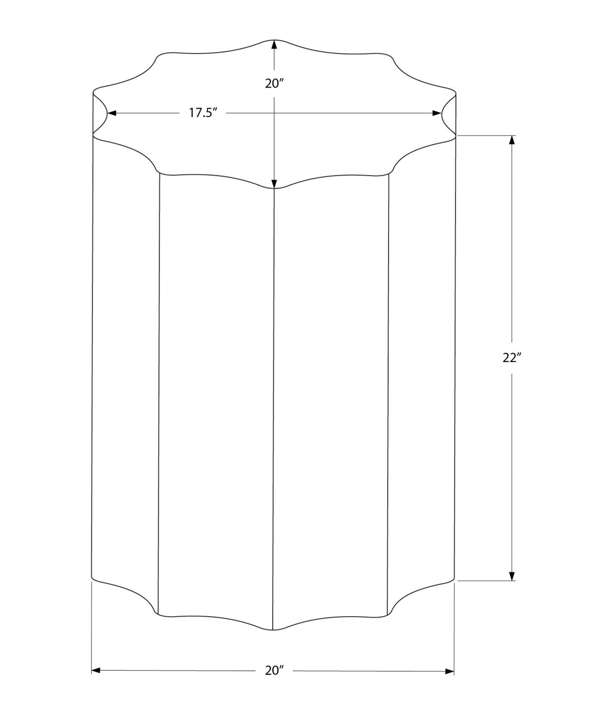 Drum Accent Side Table, Stylish Scalloped Design - Best Buy Furniture
