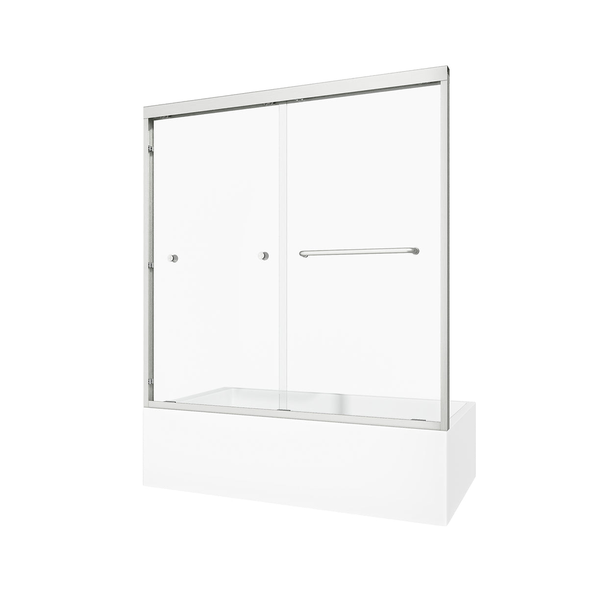 55-60" W x 60" H Brushed Nickel Double Bypass Sliding Shower Door