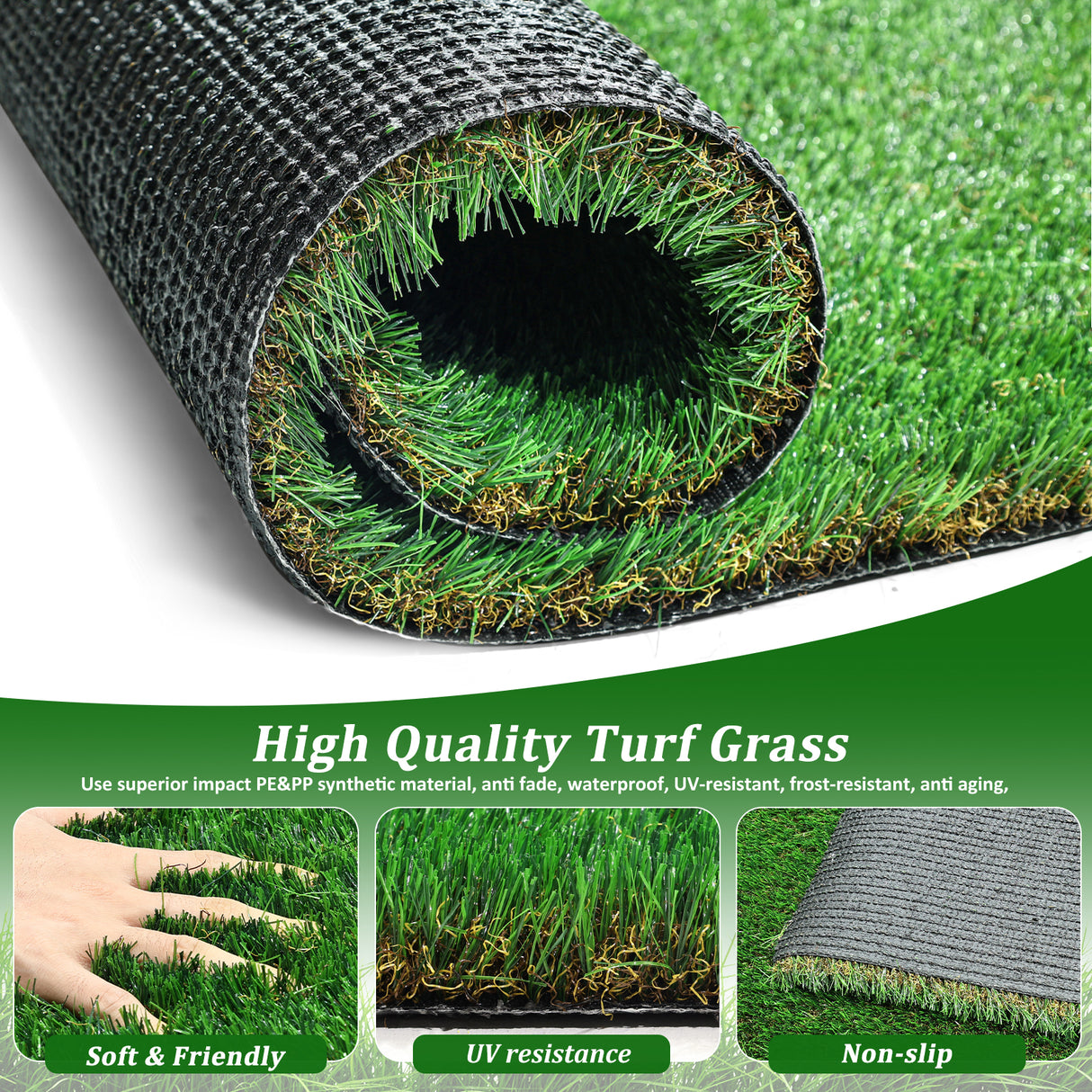 3FT X 10FT Outdoor Artificial Grass Runner Rug