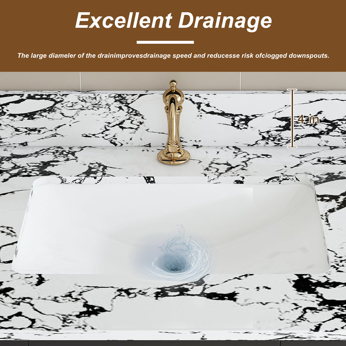 43"x22" Bathroom Vanity Top with Undermount Ceramic Sink and Backsplash