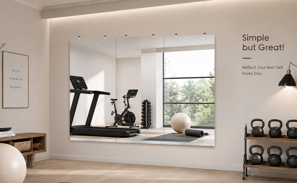 Gym Mirror 24x48 Inch - 3pcs Set