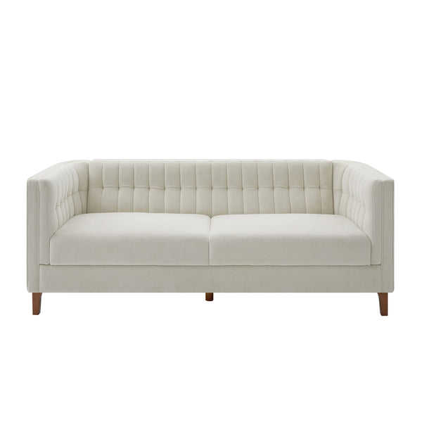 Modern 3 Seater Sofa Upholstered Couch with Curved Armrests