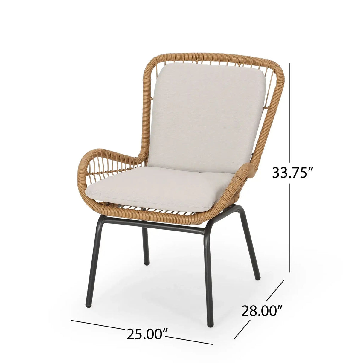 Outdoor Wicker Club Chair With Cushions (Set of 2) - Best Buy Furniture