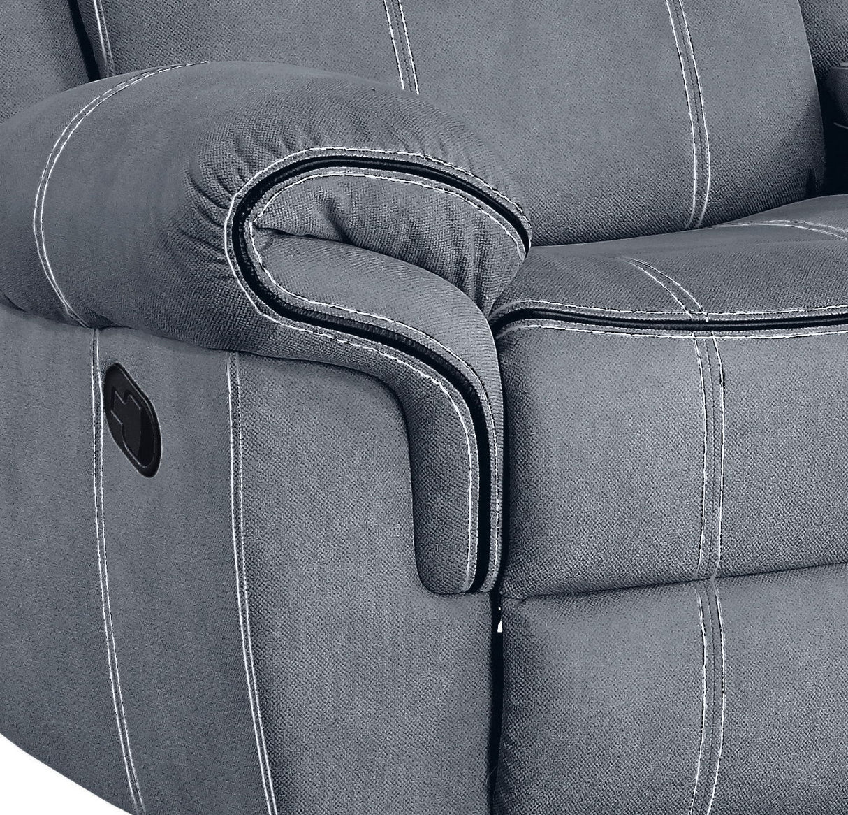Zubaida - Two Tone Recliner Loveseat With USB Port Console