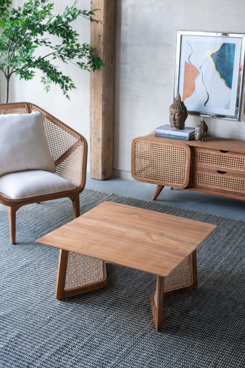 Teak Coffee Table - Natural Wood / Brown