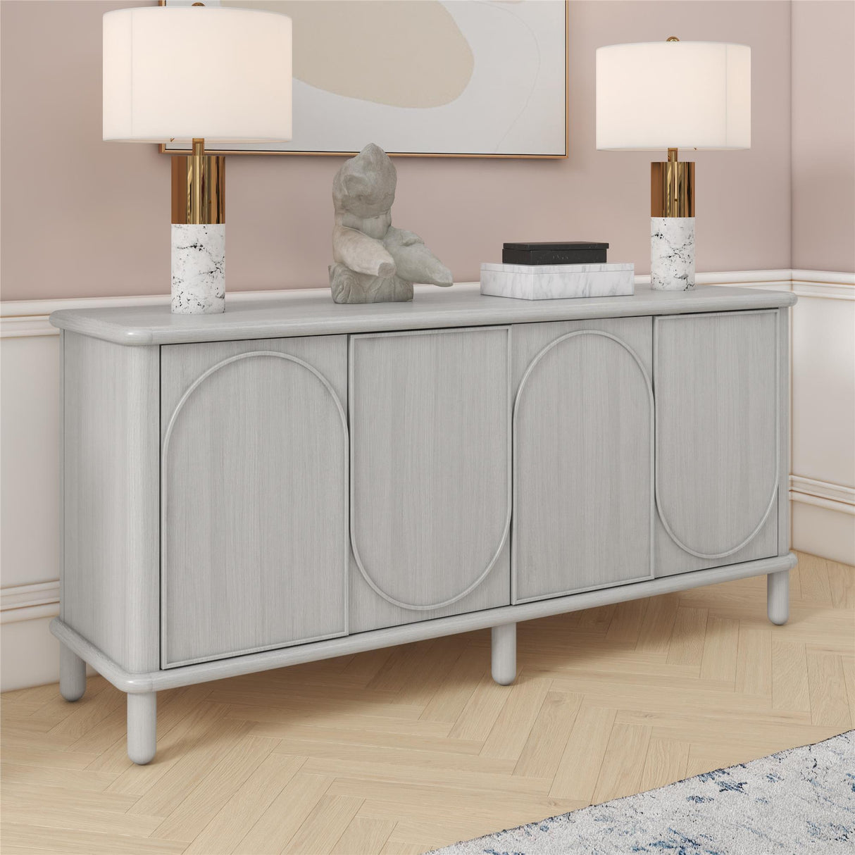 Selena Credenza Rustic White