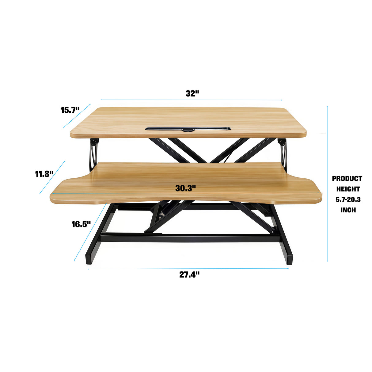 32 Inch Height Adjustable Desk Converter