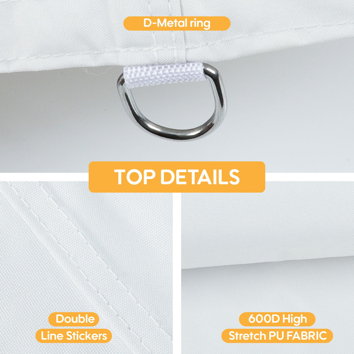 Canopy Replacement Top With 4 Pack W8 Bags, Pop Up Tent Cover Only, Frame Not Included
