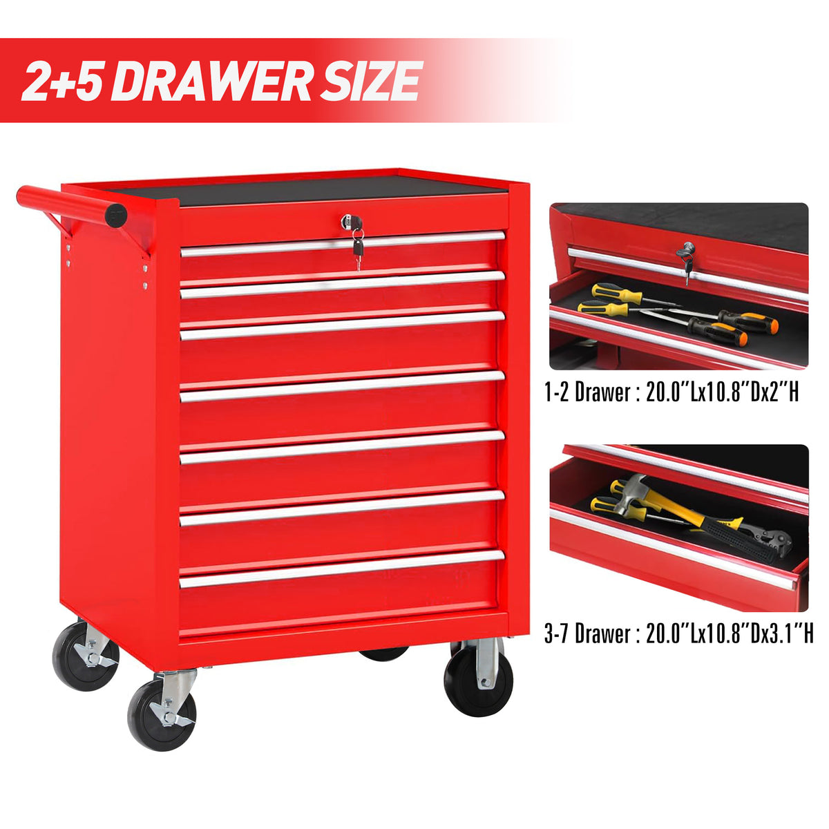 Rolling Tool Chest with 7-Drawer Tool Box