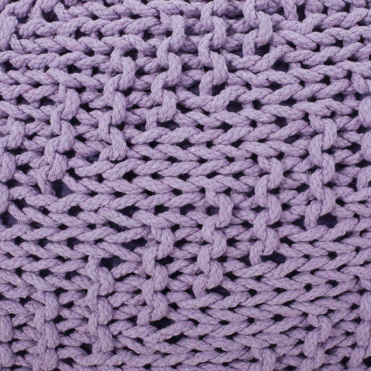 Bordeaux Knitted Cotton Round Pouf Ottoman