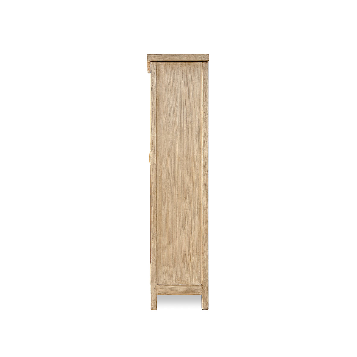 Fable 80.5-Inch Tall Reclaimed Elm Wood 2-Door Storage Cabinet, Light Natural Brown