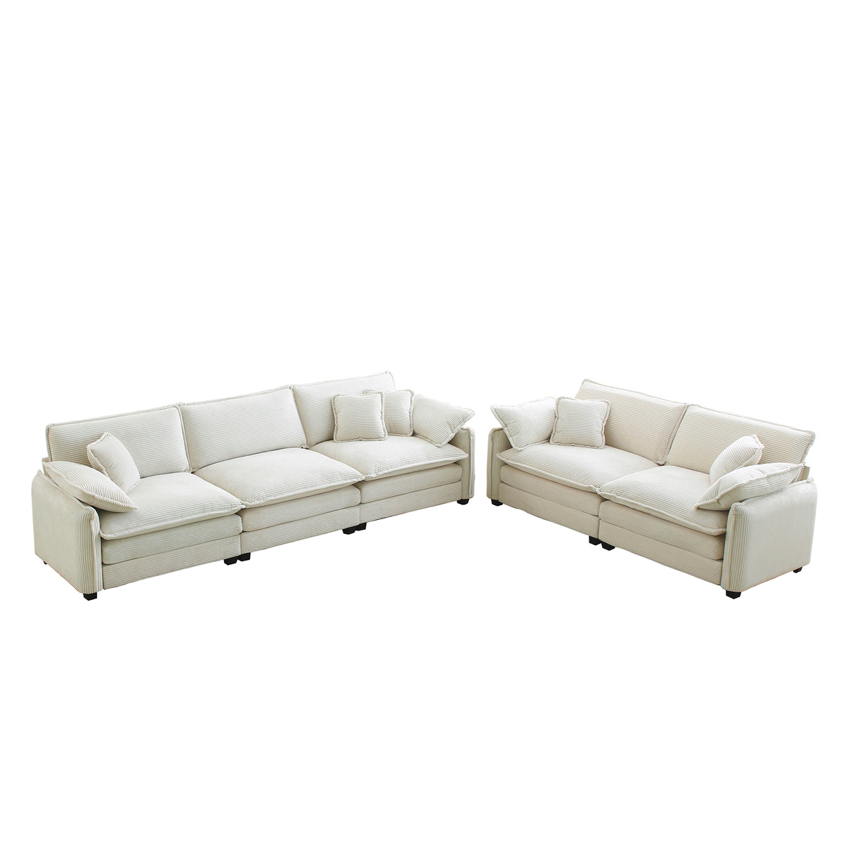 Family Sofa Set: Deep Seat Sofa in Elegant Beige