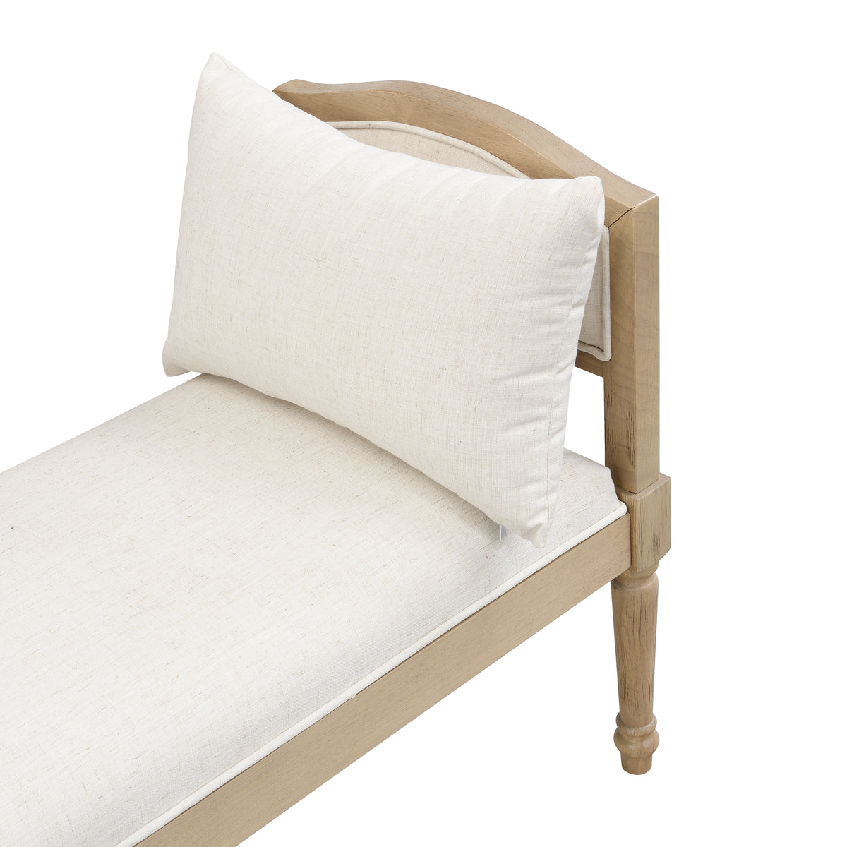 Upholstered Bench with Turned Legs & Side Cushions