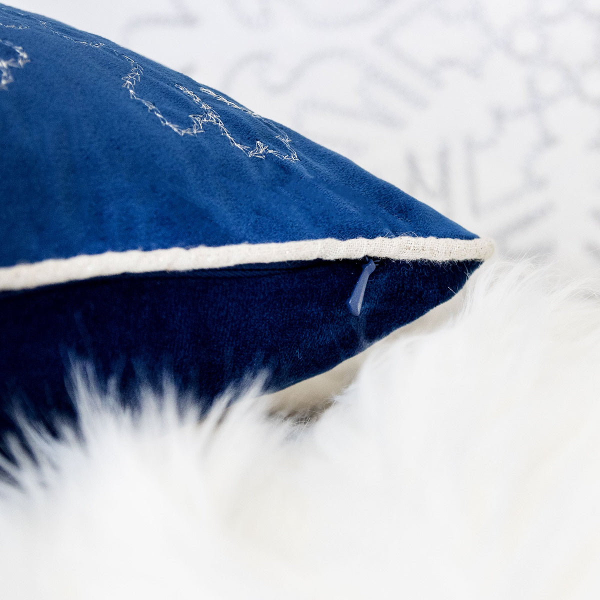 Blue Velvet Holiday Throw Pillow 20x20
