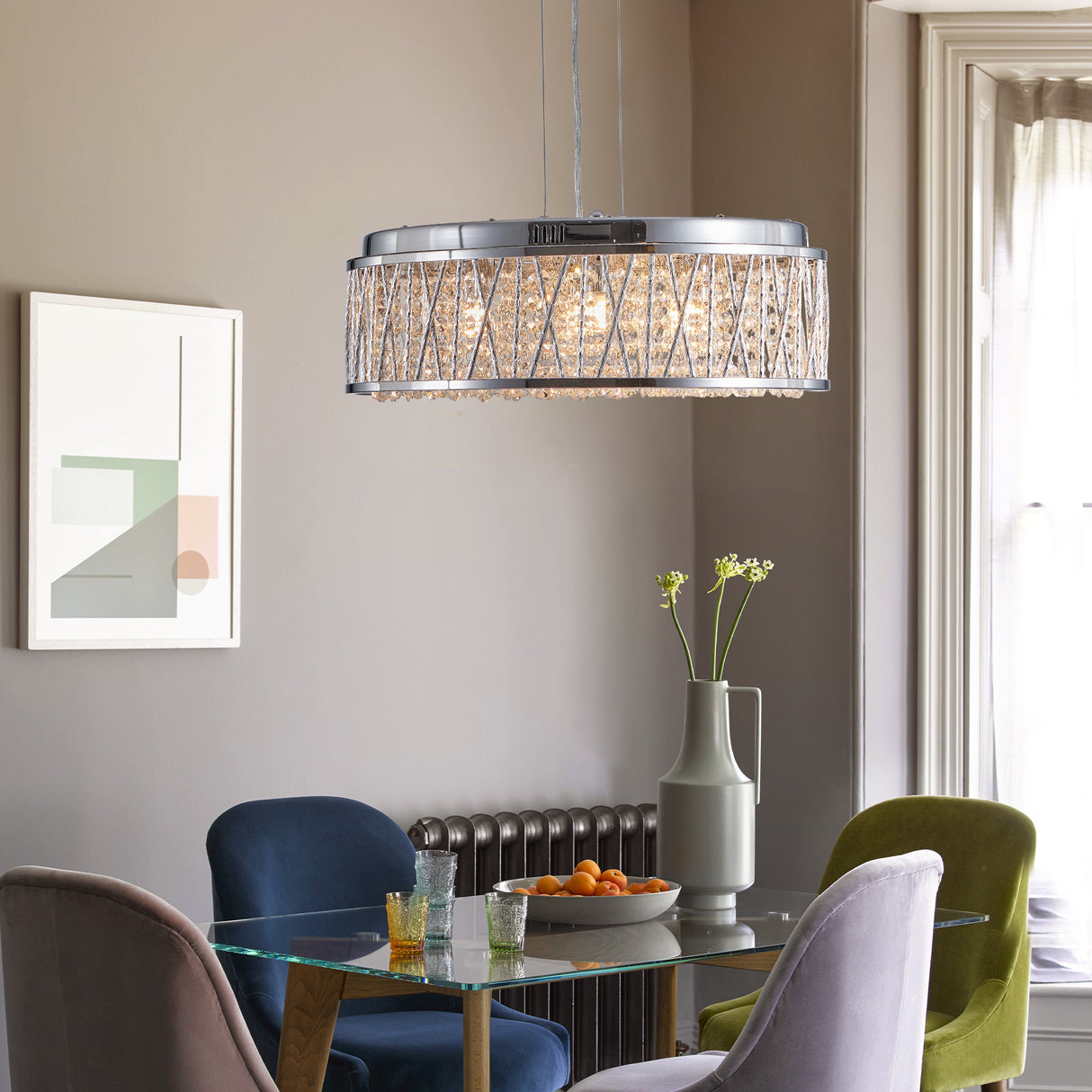 Modern Crystal Chandelier - 19 Inches