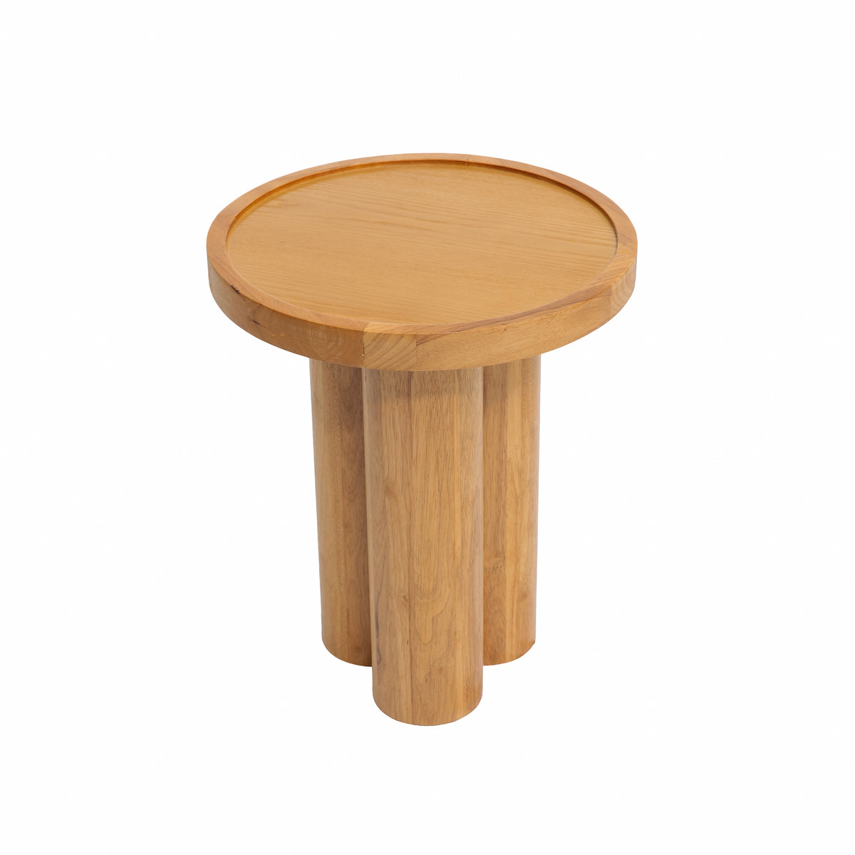 Round Solid Wood End Table