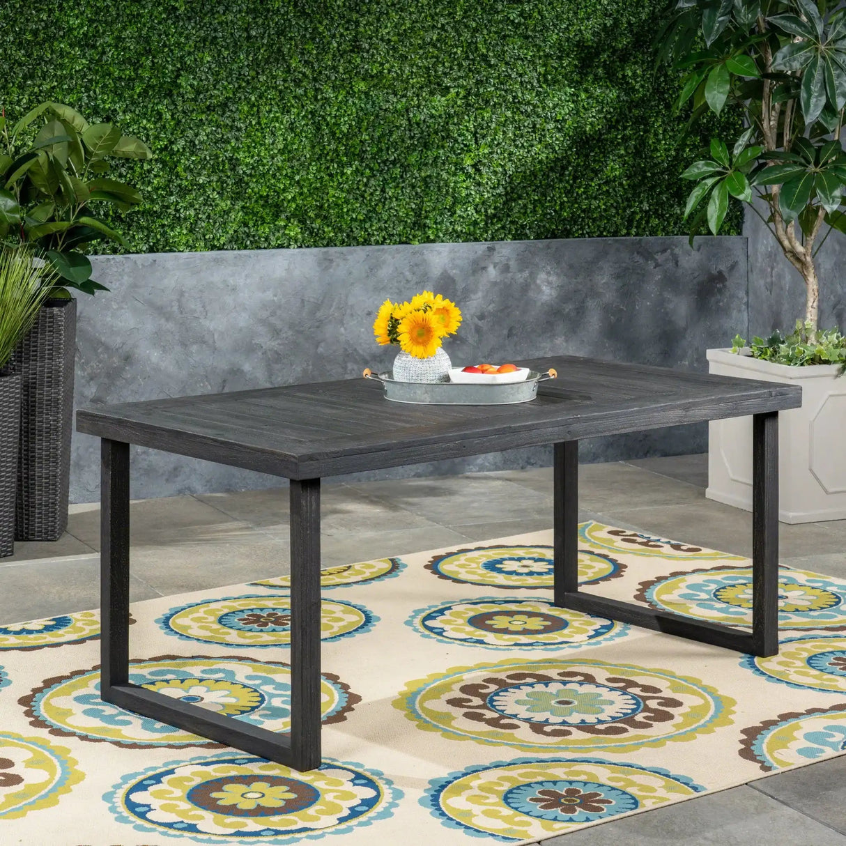 Outdoor Acacia Wood Dining Table, Sandblast Finish - Best Buy Furniture