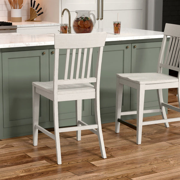 Slat Back Counter Stools (Set of 2) - White