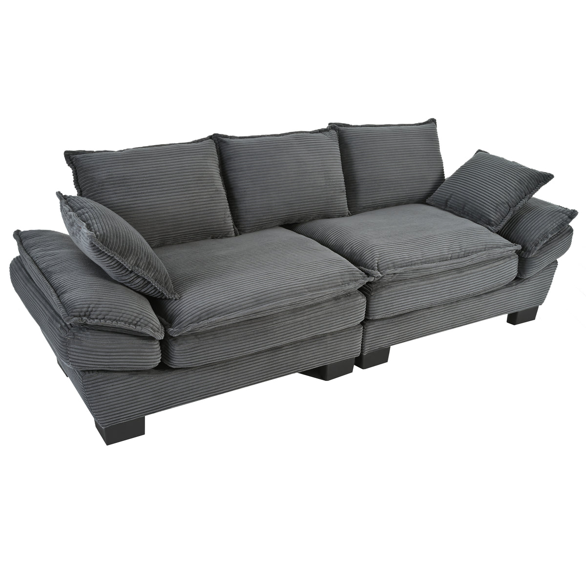 U-Style 85.4" Modern Curved Sofa
