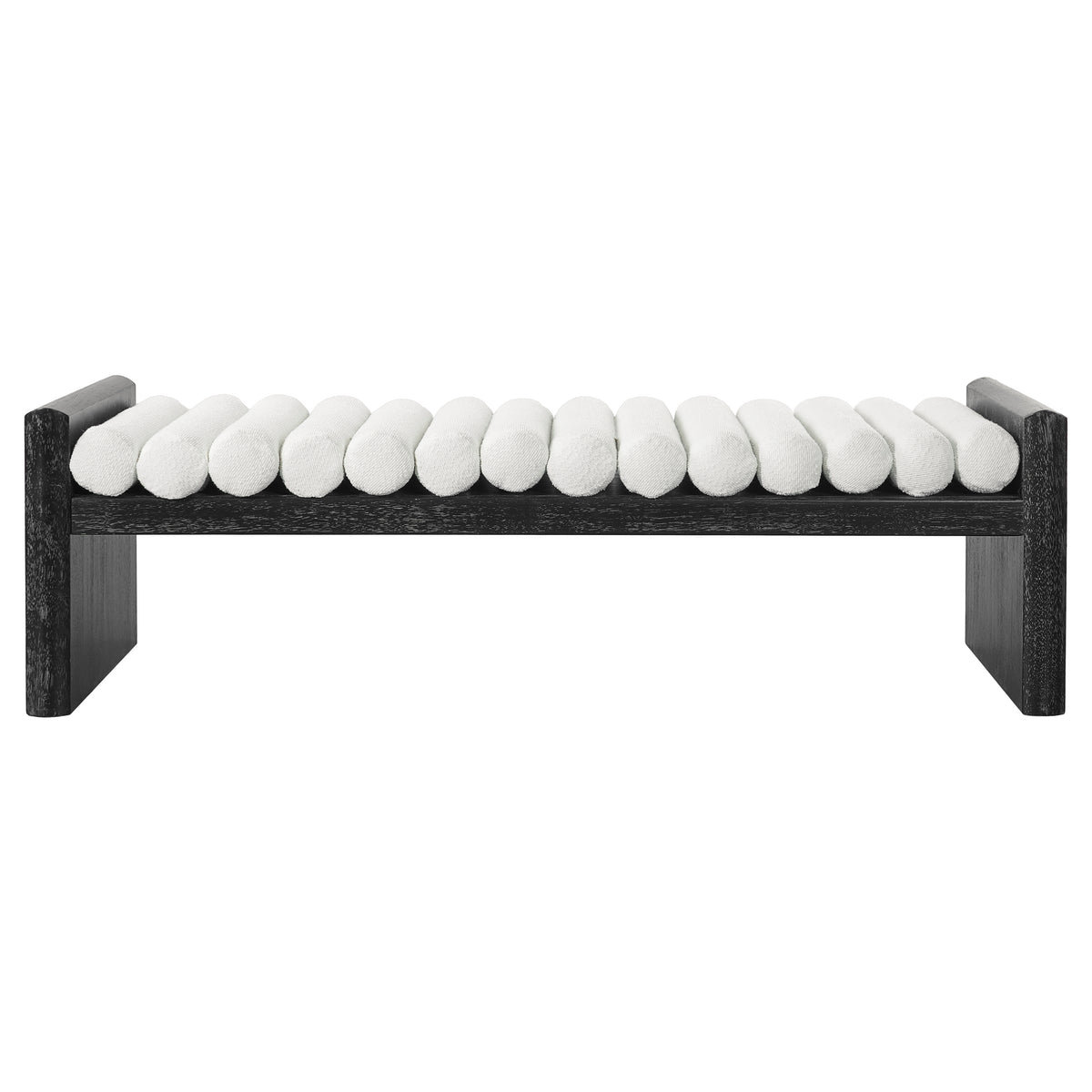 62.8" Modern Chenille Upholstered Bench