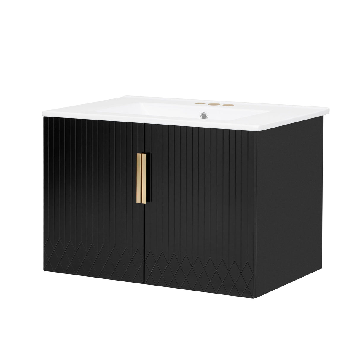 Bathroom Vanity With Sink, Rectangular Storage Cabinet With 2 Soft Closing Doors