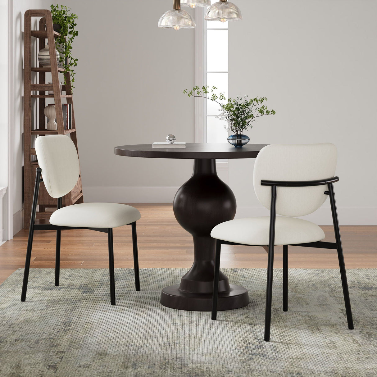 Modern Upholstered Dining Chairs With Metal Legs (Set of 2) - Beige - Best Buy Furniture