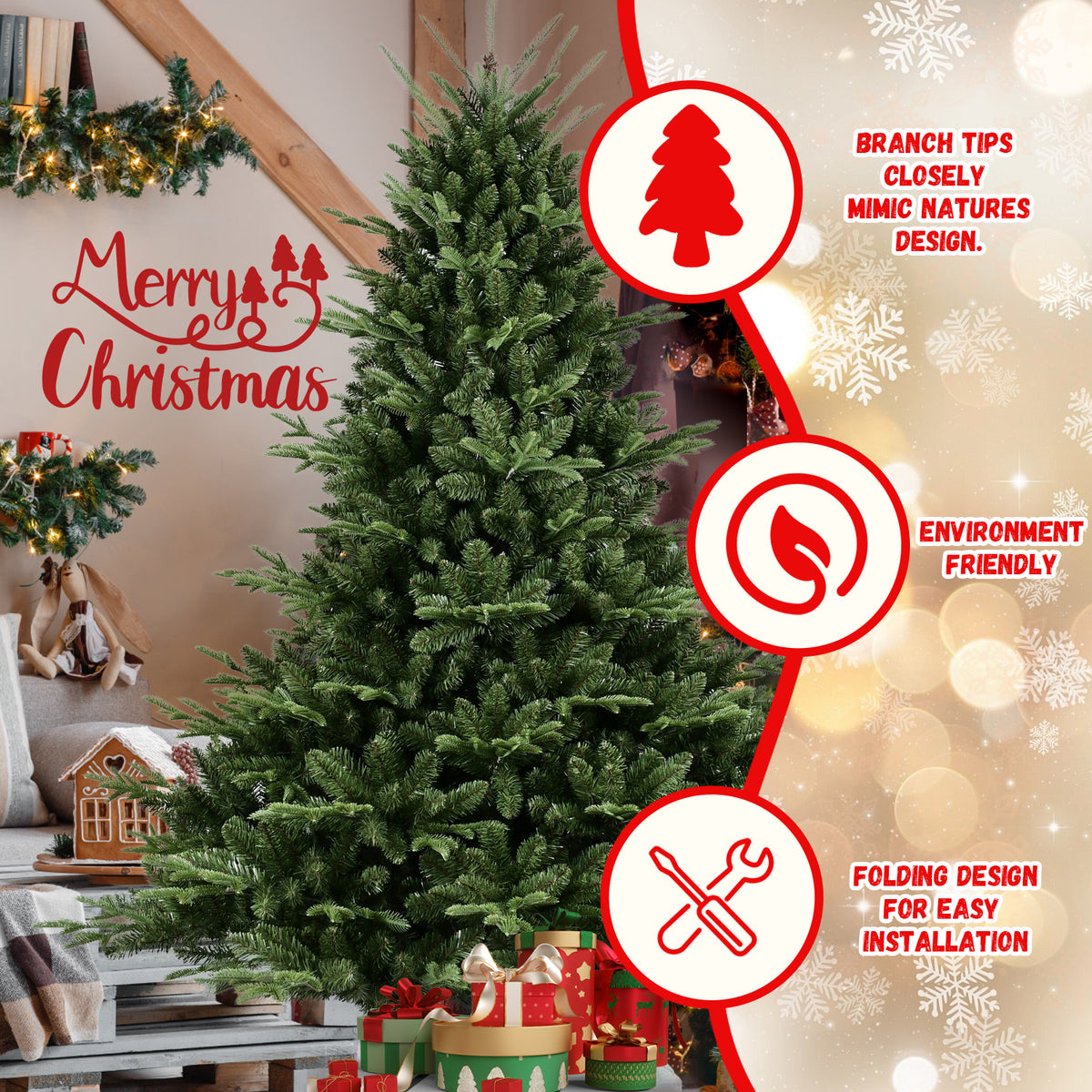 Full-Shaped 4FT Christmas Tree with 714 Tips
