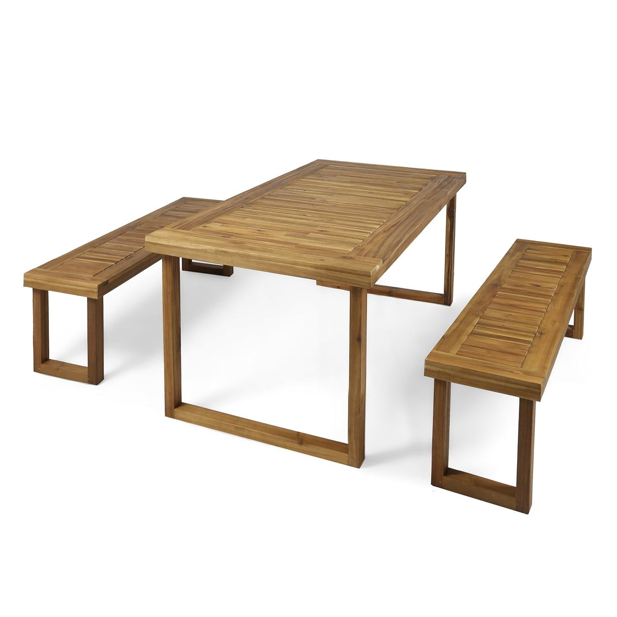 3 Pcs Outdoor Acacia Wood Dining Set - Sandblast