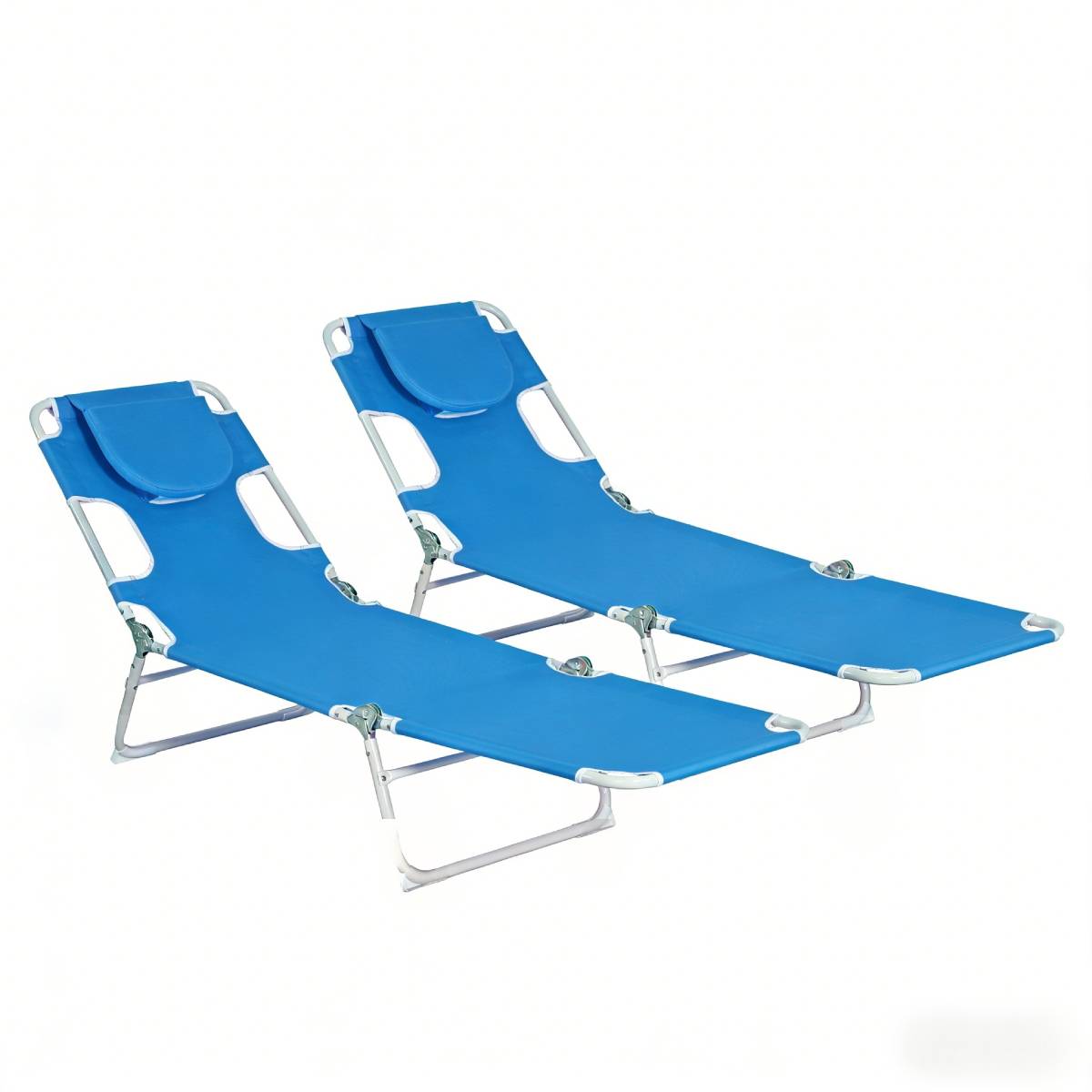 Set of 2 Lounge Portable Reclining Loungers