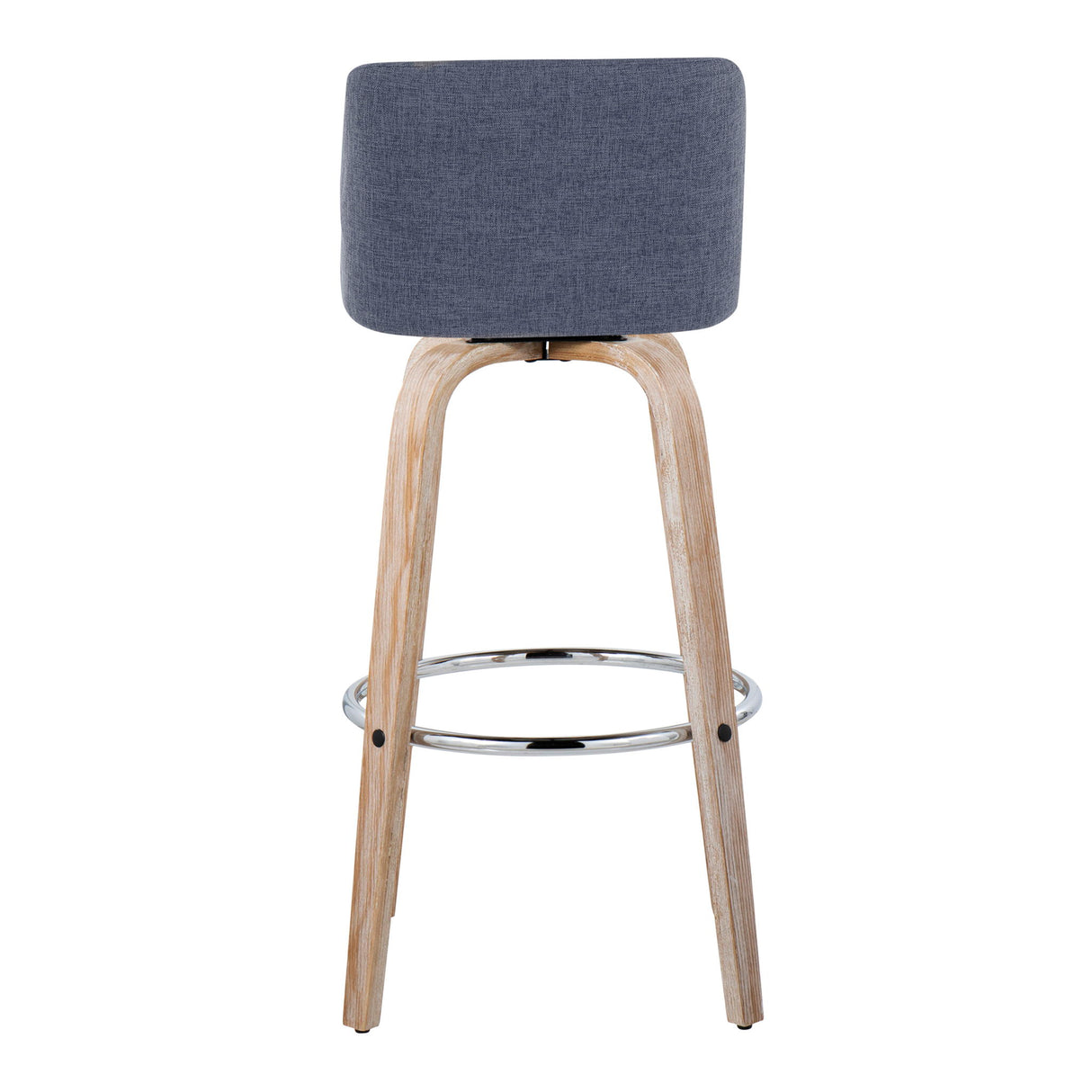 Toriano - Contemporary Fixed Height Barstool With Swivel & Round Footrest (Set of 2)