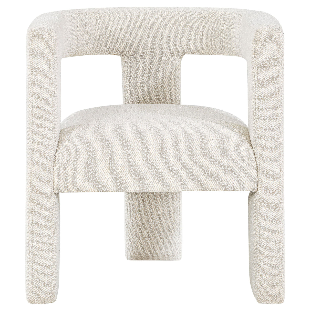 Verda - Upholstered Accent Side Chair In Soft With Rounded Open Back And 3 Leg Base - White