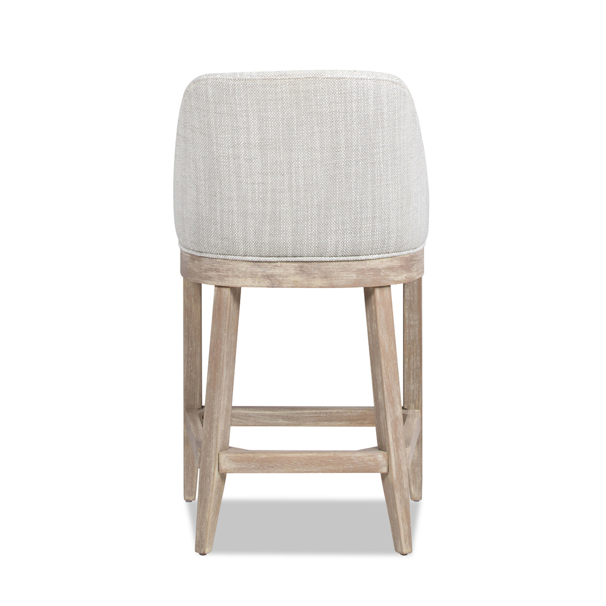 Newport 26.5" Coastal Curved Back Counter Stool, Two-Tone Neutral
