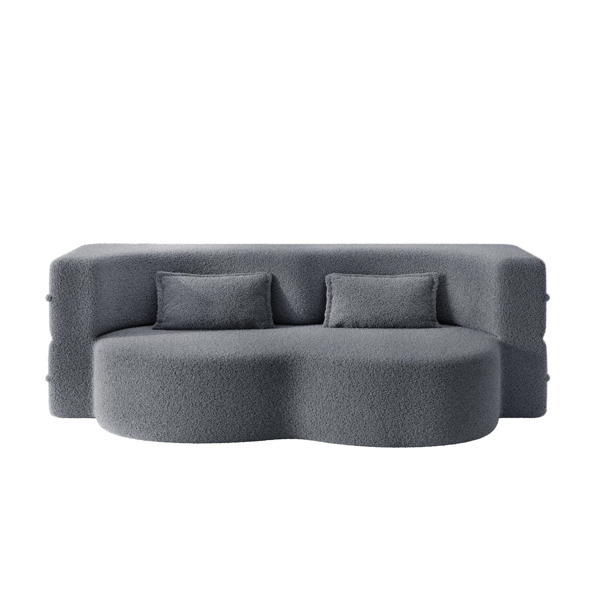 Modern Floor Sofa With 2 Pillows, Twin Size For Living Room