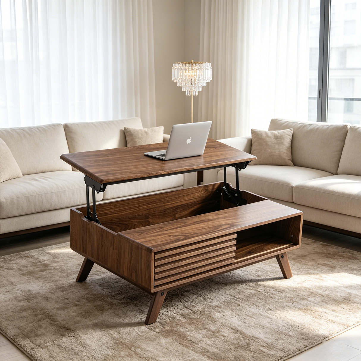 39.37" Mid-Century Coffee Table