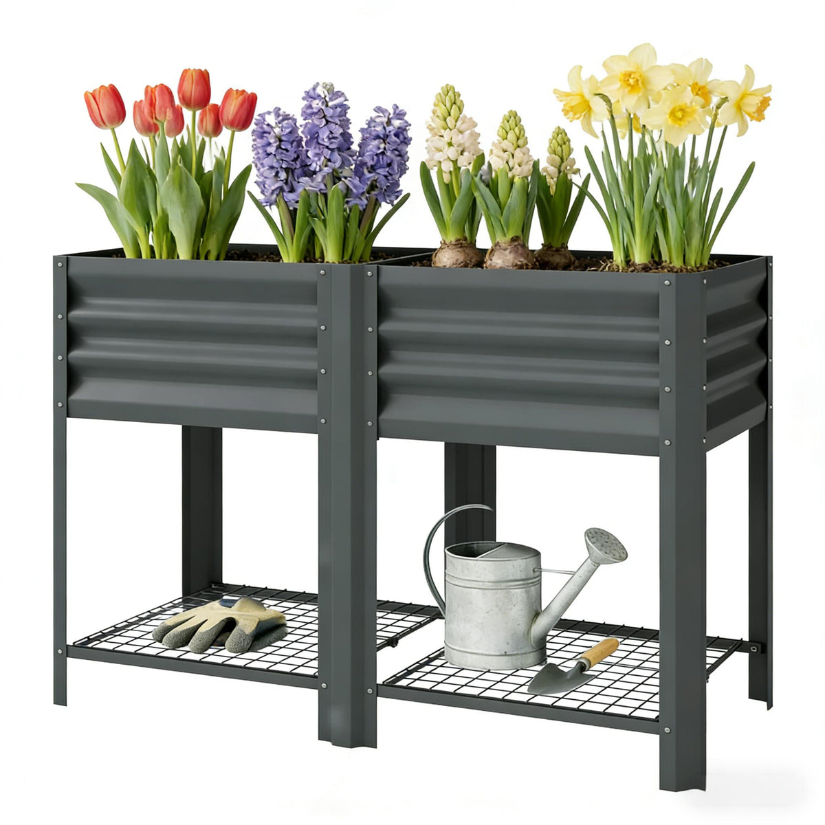 Patio Planter Box - Outdoor Elevated Raised Garden Bed