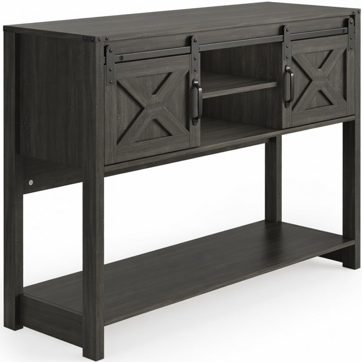 Farmhouse Entryway Table With Sliding Barn Door