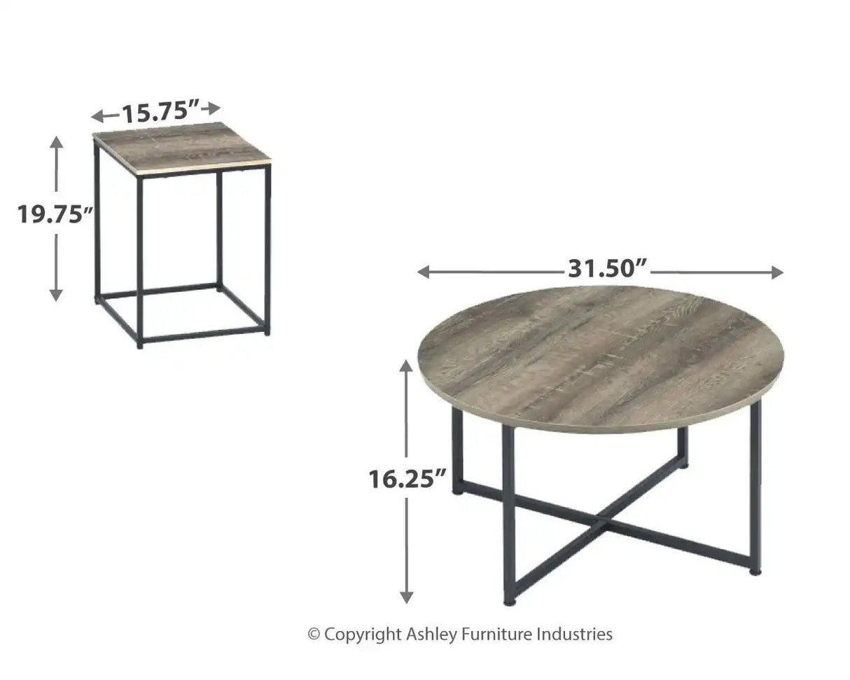 Wadeworth - Occasional Table Set (Set of 3) - Brown / Beige - Best Buy Furniture