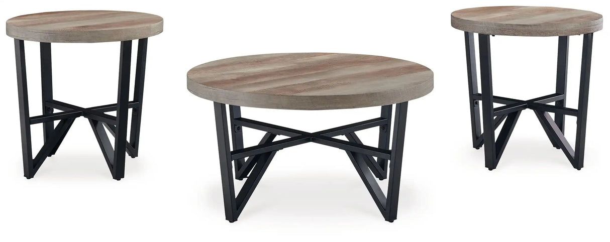 Deanlee - Occasional Table Set (Set of 3) - Grayish Brown / Black - Best Buy Furniture