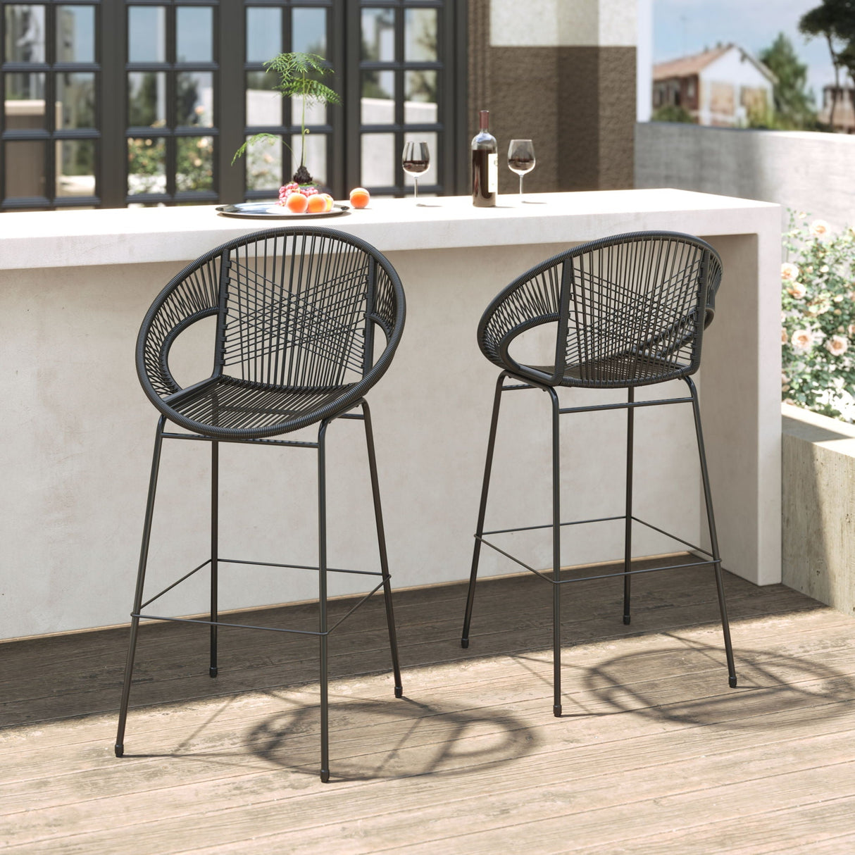 Ferrara - Outdoor Patio Barstool (Set of 2) - Best Buy Furniture