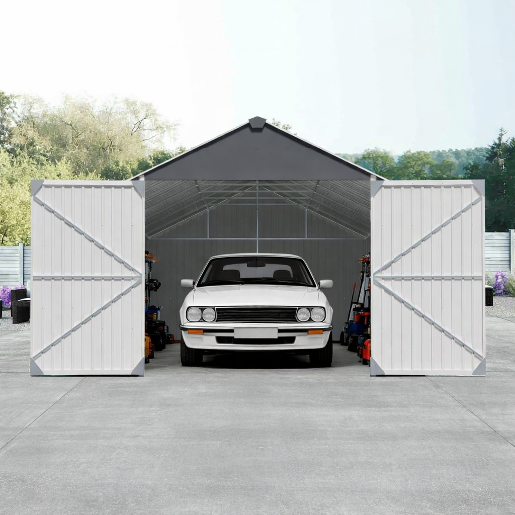 12x20 FT Heavy Duty Metal Garage Shed