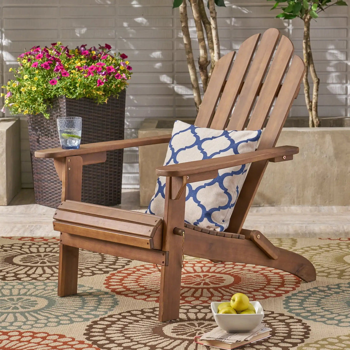 Aurascape - Outdoor Acacia Wood Foldable Adirondack Chair - Best Buy Furniture