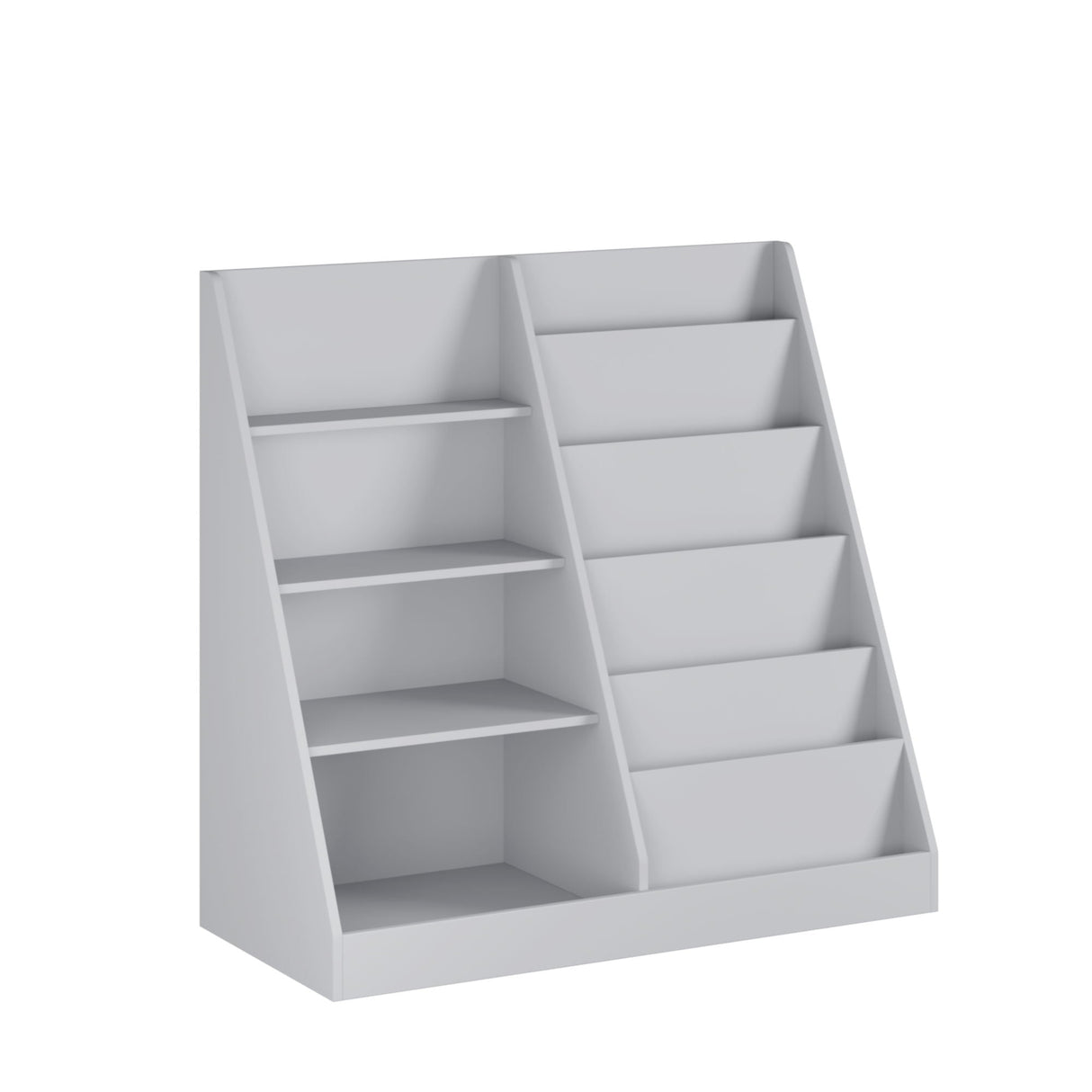 Bookshelf and Toy Storage Organizer, 4 Tier Bookcase with Display Stand for Playroom